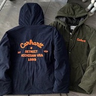 外國預訂 2色選 carhartt 燈芯絨拼色刺繡 連帽棉質外套