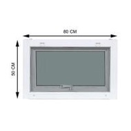 หน้าต่างบานเปิดกระทุ้ง อะลูมิเนียม มุ้ง AZLE 80X50 ซม. สีขาว (1182860)