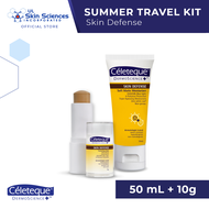 Celeteque Summer Travel Kit (Skin Defense Matte Moisturizer SPF57 Sunscreen + Skin Defense Tinted Fa