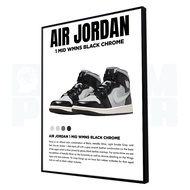 Nike Hypebeast Poster - AR 1 MID WMNS BLACK CHROME Frameblock