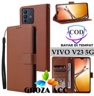 SARUNG BUKU FLIP UNTUK VIVO V23 5G LEATHER CASE FLIP- WALLET CASE FLIP VIVO V23 5G - CASING DOMPET-S