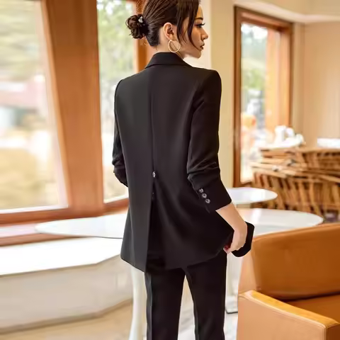 Lotte Korean Style Women's Spring Autumn Large Size Two-Piece Suit Elegant Goddess Career Fashion Po