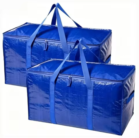 1pc Extra Large Moving Bags with Zippers Carrying Handles Heavy Duty Storage Tote Moving Boxes for S