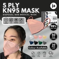 [Javior] Javior Face Mask Premium Jet Black KN95 Mask 50pcs Earloop 5ply Individual Packed  with box 3D Mask Black Mask White Mask