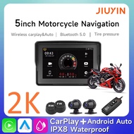 JIUYIN 2K IPX8 Motorcycle Navigation Touch Screen GPS Carplay Android Auto Motorcycle Camera Recorde