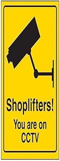 V Safety 6E071AU-RY Shoplifters You Are on CCTV Sign - 200 mm x 300 mm - Rigid Plastic, Black, 200 m