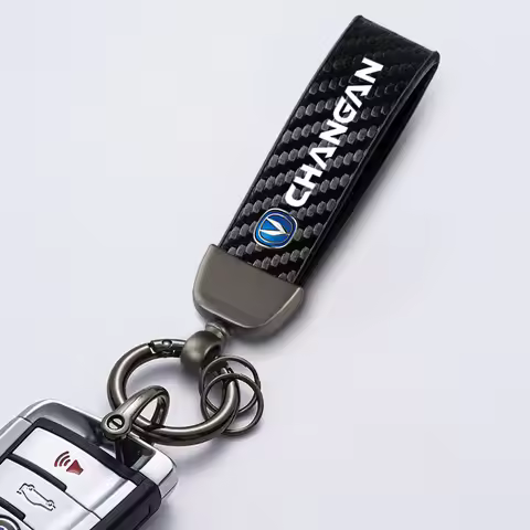 Carbon Leather Luxury Car Keychain For Changan UNI-K CS35 CX70 CS85 CS55 CS75 CS15 F70 Alsvin UNI-T