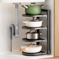 Kitchen Rack Floor-standing Pot Storage Rack Kitchen Household Multifunctional Layered Pot Rack Sink