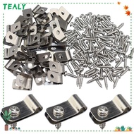 TEALY 100pcs Fence Clamp Livestock Cattle Panel Durable Metal Fence