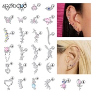SPORCLO 1 Pc Crystal Stud Earring 18G Ear Piercing Cartilage Earring Heart Drop Earring Conch Earrin