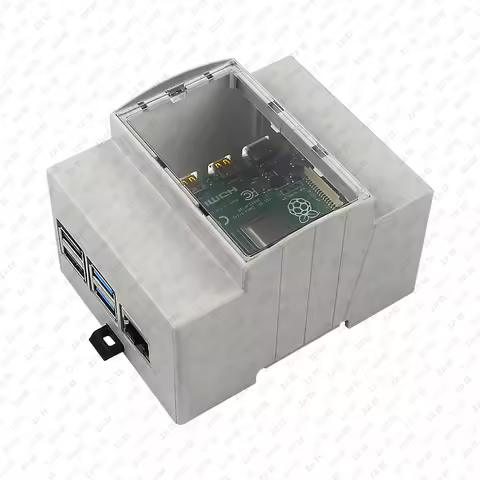 Raspberry Pi 4 ABS Case DIN Rail Mount Large Inner Space Compatible with Various Raspberry Pi HATs f