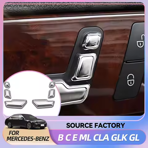 Interior Stickers Car Interior Seat Adjust Button Cover Sticker for Mercedes Benz B C E ML CLA GLK G