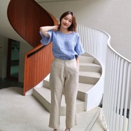 Milli kago long pants Linen Beige color