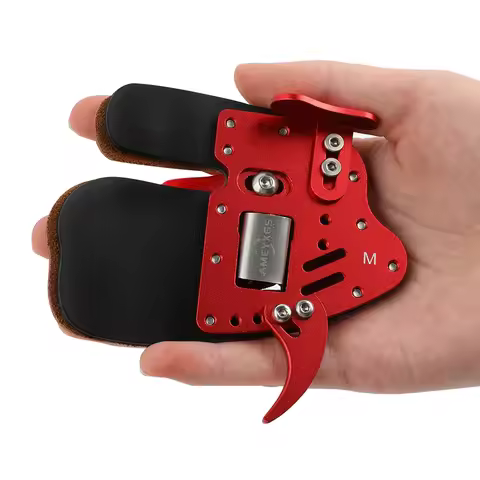 AMEYXGS Archery Finger Tab Aluminum Alloy+cowhide S/M/L/XL Finger Guard Protection Pad for Bow Arrow