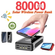ZITY 80000mAh PowerBank Solar Wireless Portable Phone Charging 4 USB  Light for Iphone Huawei Xiaomi