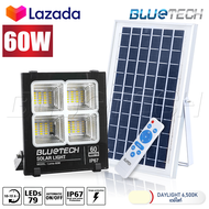 Bluetech USA ไฟโซล่าเซลล์ ขนาด 60วัตต์ สี ขาว (White) / วอร์มไวท์ (Warm White) ไฟสปอร์ตไลท์ Solar Cell LED Floodlight Spotlight รุ่นใหม่ กันน้ำ IP67 วัตต์เต็ม รับประกัน 1ปี