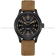 HAMILTON H70665533 Men's Watch Khaki Field Titanium Automatic 24-hr 42mm Leather Strap Black Brown *