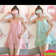 Summer with Chest Pad Pajamas Women's Home Clothes