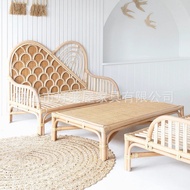 H-66/ Rattan Sofa Combination Single Real Rattan Bed Children's Natural Rattan Chair Single Bed Double Sofa Combination
