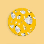 企鵝與香蕉 / 插畫圓形吸水杯墊 / 交換禮物