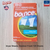 Bounce® Outdoor Fresh Fabric Softener Dryer Sheets แผ่นอบผ้า ลดรอยยับ กลิ่นหอมสดชื่น
