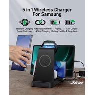 5 in 1 Wireless Charger for Samsung, Wireless Charging Station for Multiple Devices, Fast Charger St