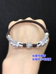 สร้อยคอสร้อยข้อมือ DIY ทำมือจากเงินแท้ S999 พร้อมเหรียญเงินโบราณ ลูกปัดตัวถ่วง ลูกปัดกลม เครื่องประด