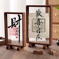 Solid Wood Black Walnut Double-Sided Transparent Photo Frame Antique Customized High-End Sense Table