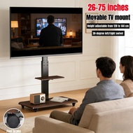 Universal Floor TV Stand Rolling Floor TV Mount with Wheels 30 Degree Swivelling Height Adjustable f