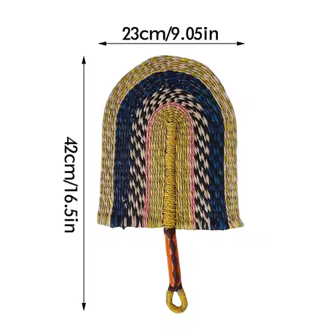 Natural Boho Straw Fan Wall Hanging African Style Handmade Eco-Friendly Home Bedroom Decor Summer Cr