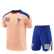 2025/26 France Sweatshirt Pink Shirt Man Tracksuit Short-sleeved Sportswear Jersey + Shorts