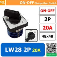 LW28 2P 20A ON-OFF สวิทช์บิด สวิทช์โรตารี่ ซีเลคเตอร์สวิทช์ Rotary Switch Selector Switch Cam Switch