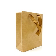 Sturdy classic plain paper shopping gift bag bag small
