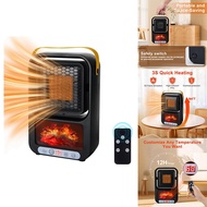 [MJG Store] ExclusiveSmall Space Heater for Indoor Use Portable Electric Fireplace Heater Realistic 