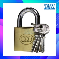 TRI-CIRCLE 266 267 Heavy Duty Hardened Padlock with 3 Brass Cylinder Iron Key [T&W Hardware]
