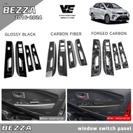 Vemart Perodua bezza carbon fiber window switch panel frame cover garnish accessories 4pcs bezza aks