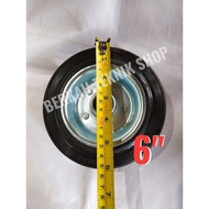 Rubber WHEELS 6" 6 inch trolley wheels 6 inch cupboard wheels geletrek caster wheels