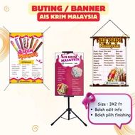 Bunting/Banner Ais Krim Malaysia | Percuma Edit Info