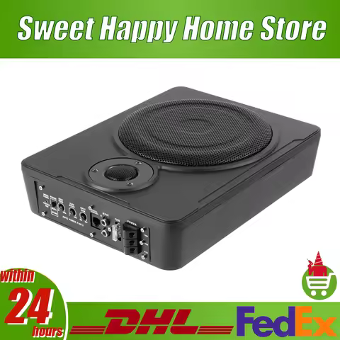 8inch 300W Car Under-Seat Active Subwoofer Power Amplifier Bass HiFi Slim Speaker with Cable Strong