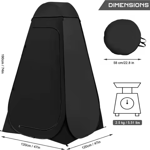 1set 120cmx120cmx190cm Outdoor Bathing Tent with Ground Cloth Mats and Waterproofing for Changing Ro