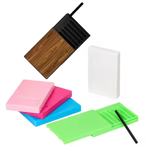 7 Compartment Slot Plastic Snuff Kit Container Case Sild Lid in Aluminum Straw Pocket Size Portable 
