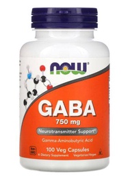 NOW Foods, GABA, 750 mg, 100 Veg Capsules