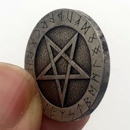 Ready Straw✨✨Stray Coin Five-Pointed Star Coin Brass One-Handed Play Finger Turn Coin Brass Coin Cra