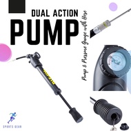 KIPSTA ที่สูบลม ที่สูบลูกบอลระบบสูบลมสองจังหวะ พร้อมมาตรวัดแรงดันและท่อสูบลม ( Dual Action Ball Pump