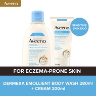 Aveeno Dermexa Daily Emollient Body Wash 280ml + Daily Emollient Cream 200ml