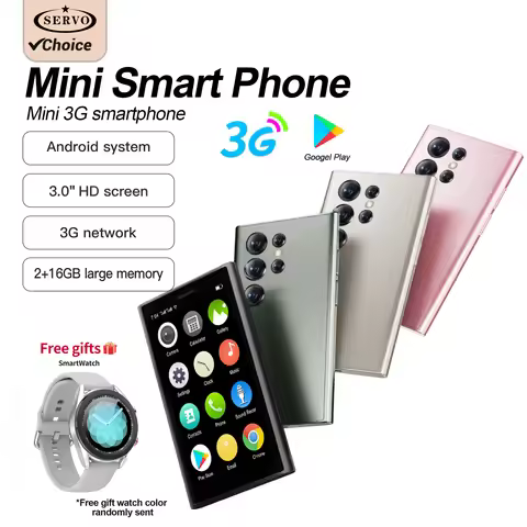 Free Gift SERVO 3G WCDMA Mini Smartphone Dual SIM 3.0'' Screen Dual Camera Face Unlock 900mAh 2G+16G
