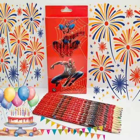 Spider Man Cartoon 12 Color Pencil Random Multi Brand Mixed Color Pencil School Office Artist Drawin
