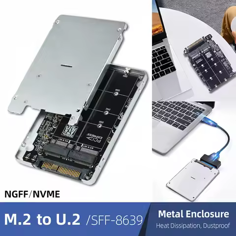 M.2 SSD To U.2 Adapter Card M.2 NVMe SATA-Bus NGFF SSD To PCI-e U.2 Adapter 32Gbps Hard Disk Adapter