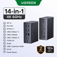 UGREEN 140W GaN Power 14-in-1 Docking Station DP 8K@30Hz HDMI 4K@60Hz 10Gbps Multi-port Desktop Char