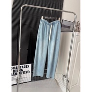 A alo Thin Lyocell Denim Wide-Leg Pants Loose Comfortable Slimmer Look Jeans Women's Pants